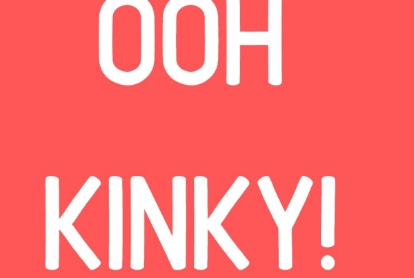 OOH Kinky! written in white letters on a bright orange background