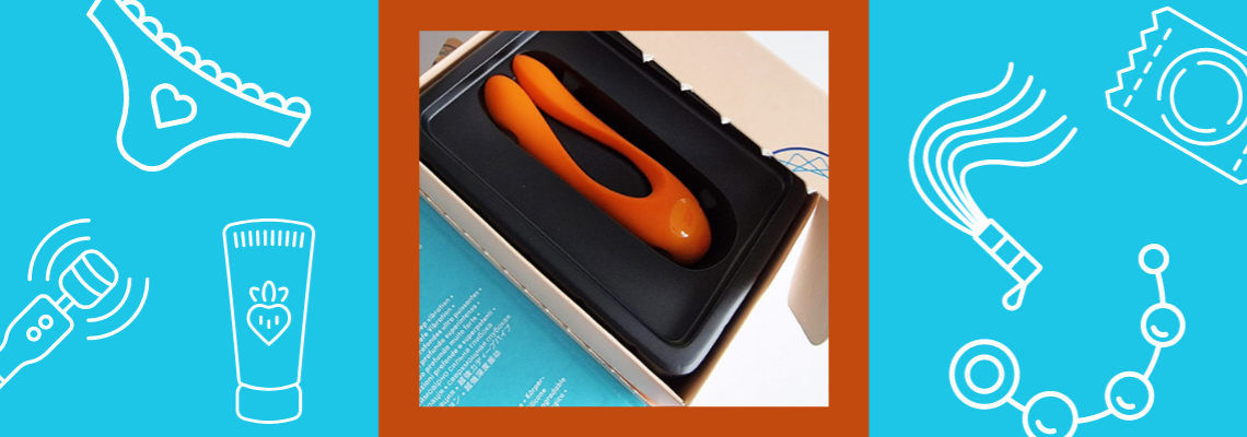 An image of a sex toy. It is orange.