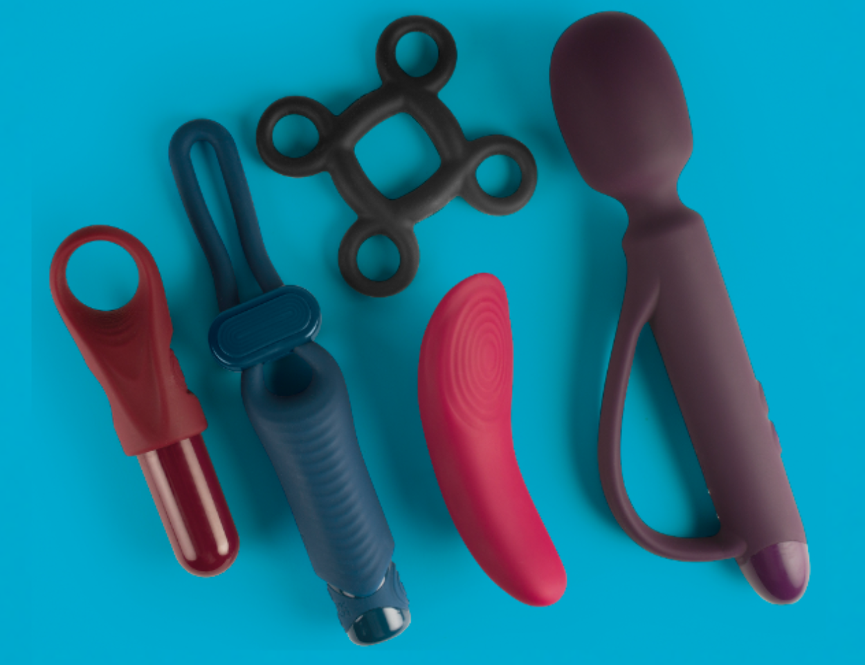 A photograph of various accessible sex toys from the 